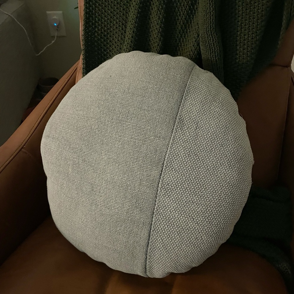 West Elm Round Cotton Canvas Decorative Pillow